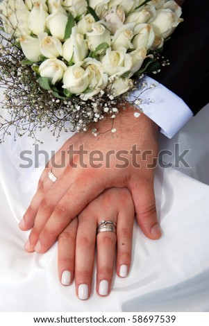 stock photo wedding bride and groom rings