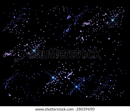 constellations in sky. stock photo : Dark black sky