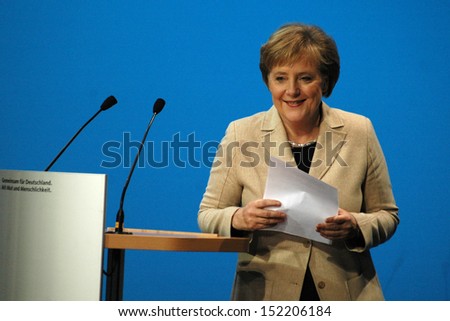 NOVEMBER 18, 2005 - BERLIN: Chancellor Angela  Merkel  after signing the coalition treaty with the Social Democrats, Paul-Loebe-House, Berlin.