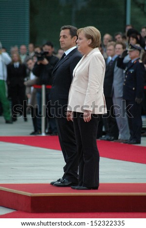 MAY 16, 2007 - BERLIN: Nicolas Sarkozy, Angela Merkel during the first state visit of the newly elected French president in Germany, Chanclery, Berlin.