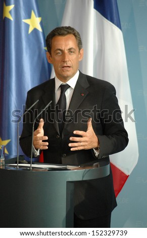 MAY 16, 2007 - BERLIN: French President Nicolas Sarkozy at the first offical visit  in Germany, Chanclery, Berlin.