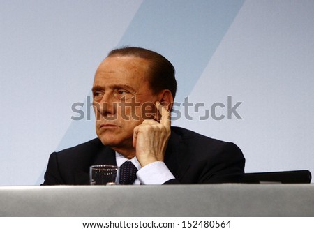 FEBRUARY 22, 2009 - BERLIN: Italian Prime Minister Silvio Berlusconi at the G20 Preporatory Summit in the Chanclery in Berlin.