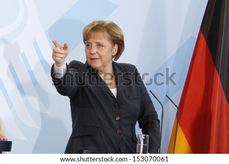 February 7, 2008 - Berlin: Chancellor Angela Merkel At A Press Conference After A Meeting With The Prime Minister Of The United Arab Emirates, Chanclery, Berlin.