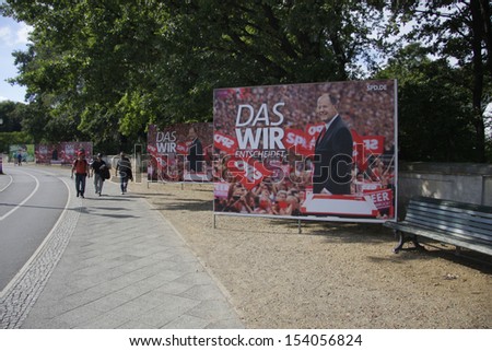 SEPTEMBER 13, 2012 - BERLIN: election posters during the election campaign for the upcoming general elections in Germany, Berlin.