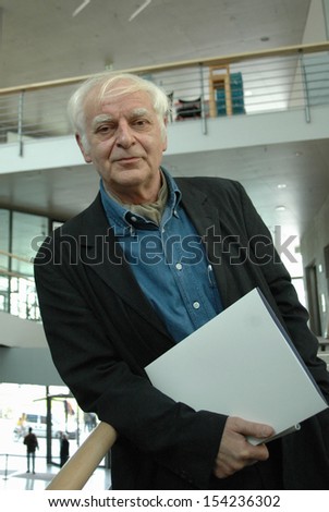 MAY 5, 2005 - BERLIN: President of the Art Academy, Adolf Muschg, poses in the new Academy of Arts at the Pariser Platz in Berlin.