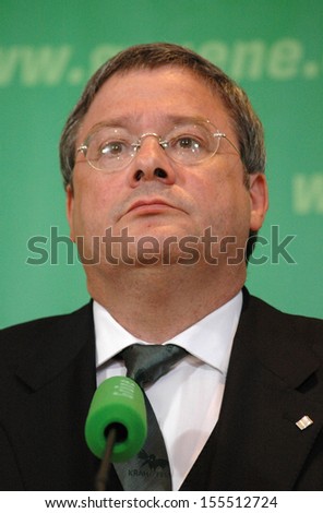 MAY 22, 2005 - BERLIN: Reinhard Buetikofer at a press conference of the Green Party in Berlin.