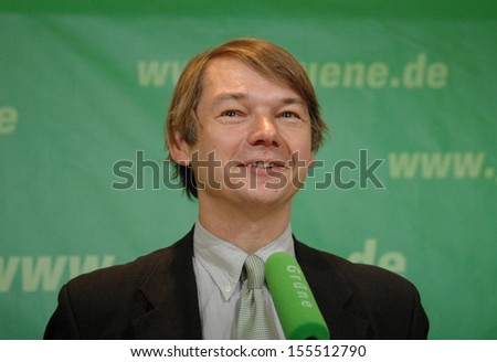 MARCH 18, 2007 - BERLIN: Philippe Lamberts at a press conference of the Green Party in Berlin.
