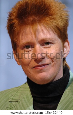SEPTEMBER 16, 2005 - BERLIN: Petra Pau at a party election rally of the PDS Linkspartei (Socialist Party) on the Schlossplatz in Berlin.