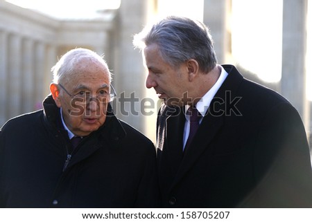 MARCH 1, 2013 - BERLIN: Italian President Giorgio Napolitano with the governing mayor of Berlin, Klaus Wowereit during a state visit in Berlin.