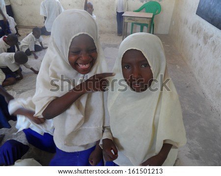 FEBRUARY 2012 - TANZANIA: girls in an islamic school in rural Tanzania, Africa.