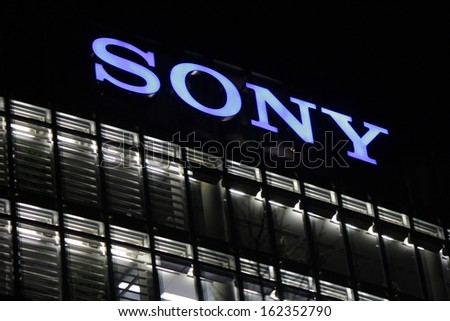 NOVEMBER 2013 - BERLIN: brands: the logo of the technology company Sony, Berlin.