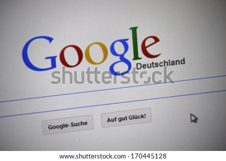 NOVEMBER 2013 - BERLIN: the website of the search engine \
