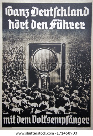OCTOBER 2010 - OBERSALZBERG: propaganda poster for the \