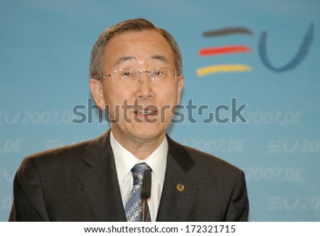 FEBRUARY 21, 2007 - BERLIN: Ban Ki-Moon - meeting of the German Foreign Minister with the Secretary General of the UN in the Foreihn Ministry of Berlin.