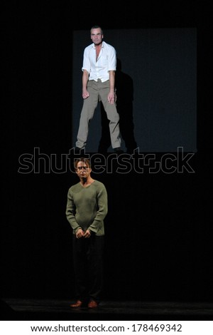 OCTOBER 7, 2005 - BERLIN: Ingo Huelsmann, Sven Lehmann at a rehearsal to the theater play \