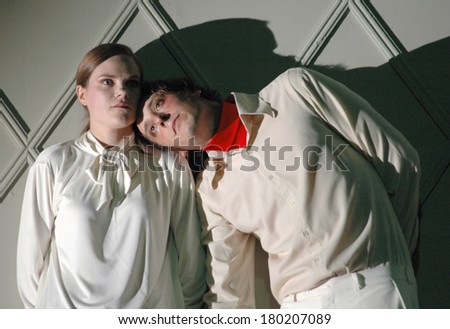 SEPTEMBER 29, 2006 - BERLIN: Fritzi Haberlandt, Hans Loew at a rehearsal to the theater play \