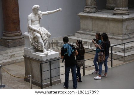 CIRCA JUNE 2013 - BERLIN: an ancient statue in the Pergamon Museum in Berlin.