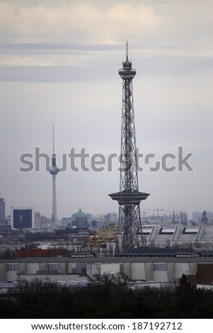 CIRCA FEBRUARY 2014 - BERLIN: the skyline of Berlin with the \