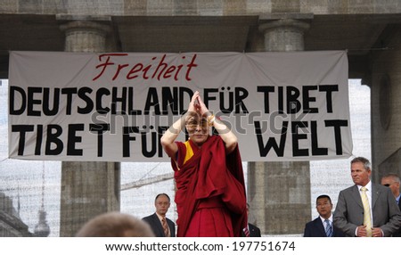 MAY 19, 2008 - BERLIN: the Dalai Lama at a demonstration of solidarity for Tibet and the Dalai Lama in Berlin.