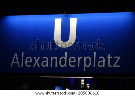 CIRCA MAY 2014 - BERLIN: an electronic sign at the train and subway station 