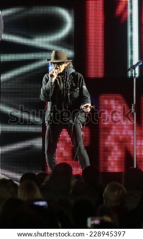 NOVEMBER 7, 2014 - BERLIN: German rock star Udo Lindenberg at a rehearsal to the official celebration of the 25th anniversary of the fall of the Berlin Wall at the Brandenburg Gate.