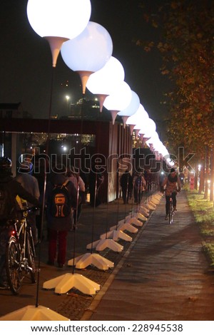 NOVEMBER 7, 2014 - BERLIN: impressions from the art installation \