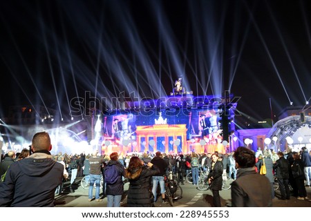 NOVEMBER 7, 2014 - BERLIN: impressions - rehearsal to the official celebration of the 25th anniversary of the fall of the Berlin Wall at the Brandenburg Gate.