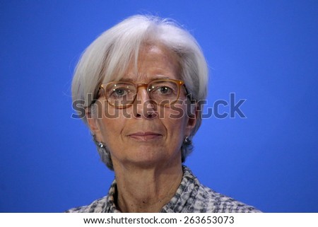 MARCH 11, 2015 - BERLIN: the Managing Director of the International Monetary Fund (IMF), Christine Lagarde at a press conference after a meeting in the Chanclery, Berlin.