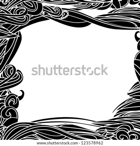 Floral Waves Lines Horizontal Background with place for your text