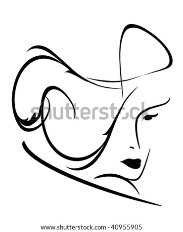 stock vector : women face silhouette