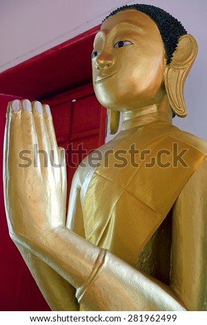 PHUKET THAILAND : MAY 22 : Ancient Saint Priest statue in Mongkol Nimit Temple located on Dibuk road at Phuket province southern of Thailand is ordinary of the third grade royal temple on May 22,2015