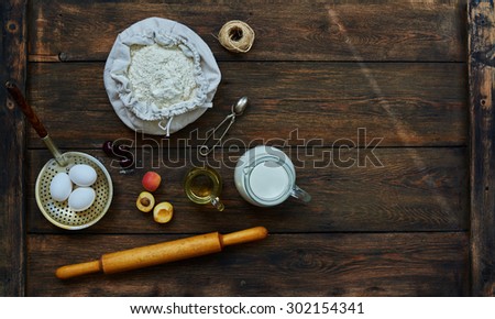 Housewife prepared ingredients for the puff pastry from which to make cupcakes for your family