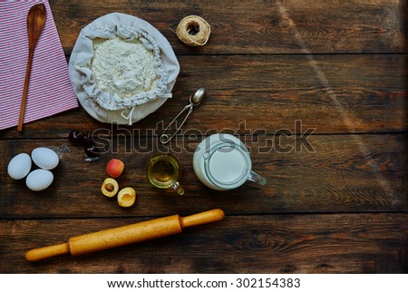 ?ook the ingredients for the dough, milk, butter, flour, fruit  is filling