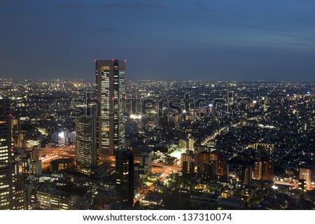 Tokyo in Japan by night