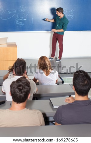 Teaching assistant giving class