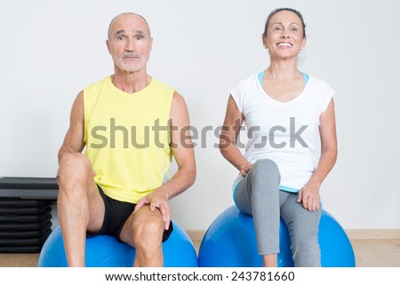 Elderly persons at physiotherapy