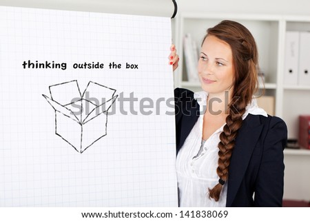 Portrait of businesswoman showing her presentation in a board meeting