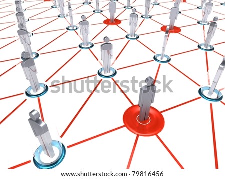 3d illustration of group of people who share data information