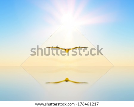 a bird inside a triangular shape