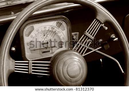 stock photo old car dashboard