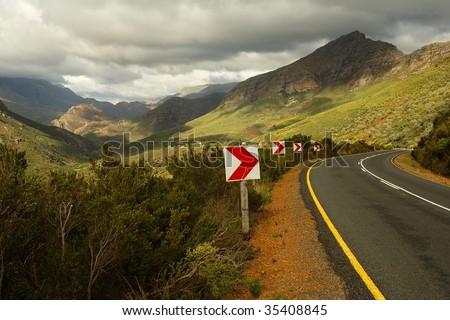 Mountain pass in winter - Western Cape province, South Africa