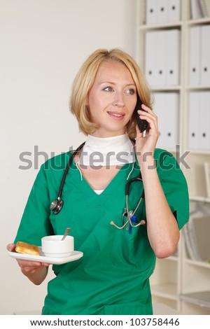 doctor with telephone