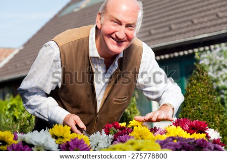 Man and flowers
