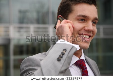 young business man with telephone