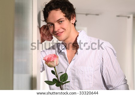 young man with Rose