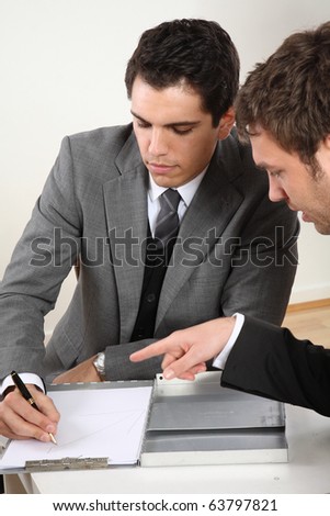 two man talking business