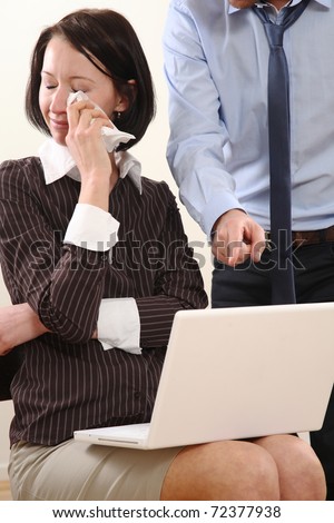 Business Woman get in trouble with Business man