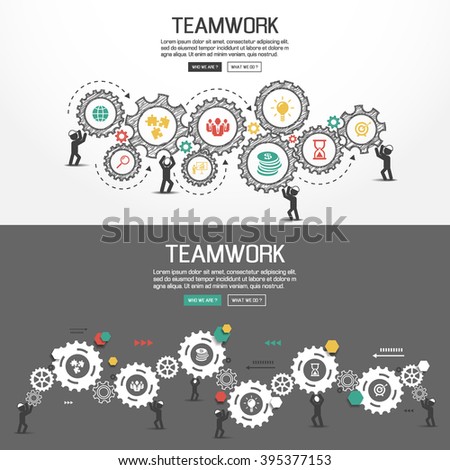 Flat designe for teamwork. vector