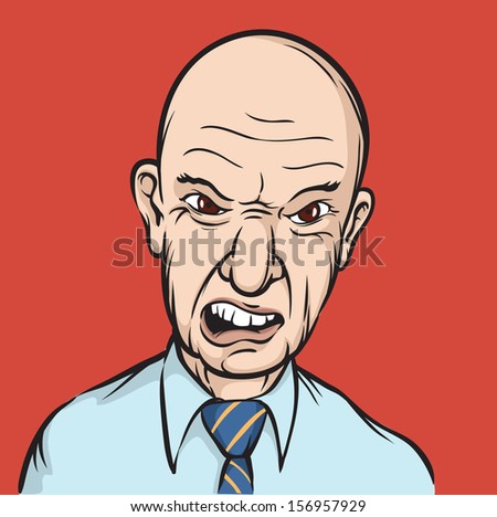 Vector illustration of Angry businessman. Easy-edit layered vector EPS10 file scalable to any size without quality loss. High resolution raster JPG file is included.