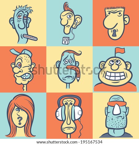 Vector illustration of doodle cartoon people. Easy-edit layered vector EPS10 file scalable to any size without quality loss.
